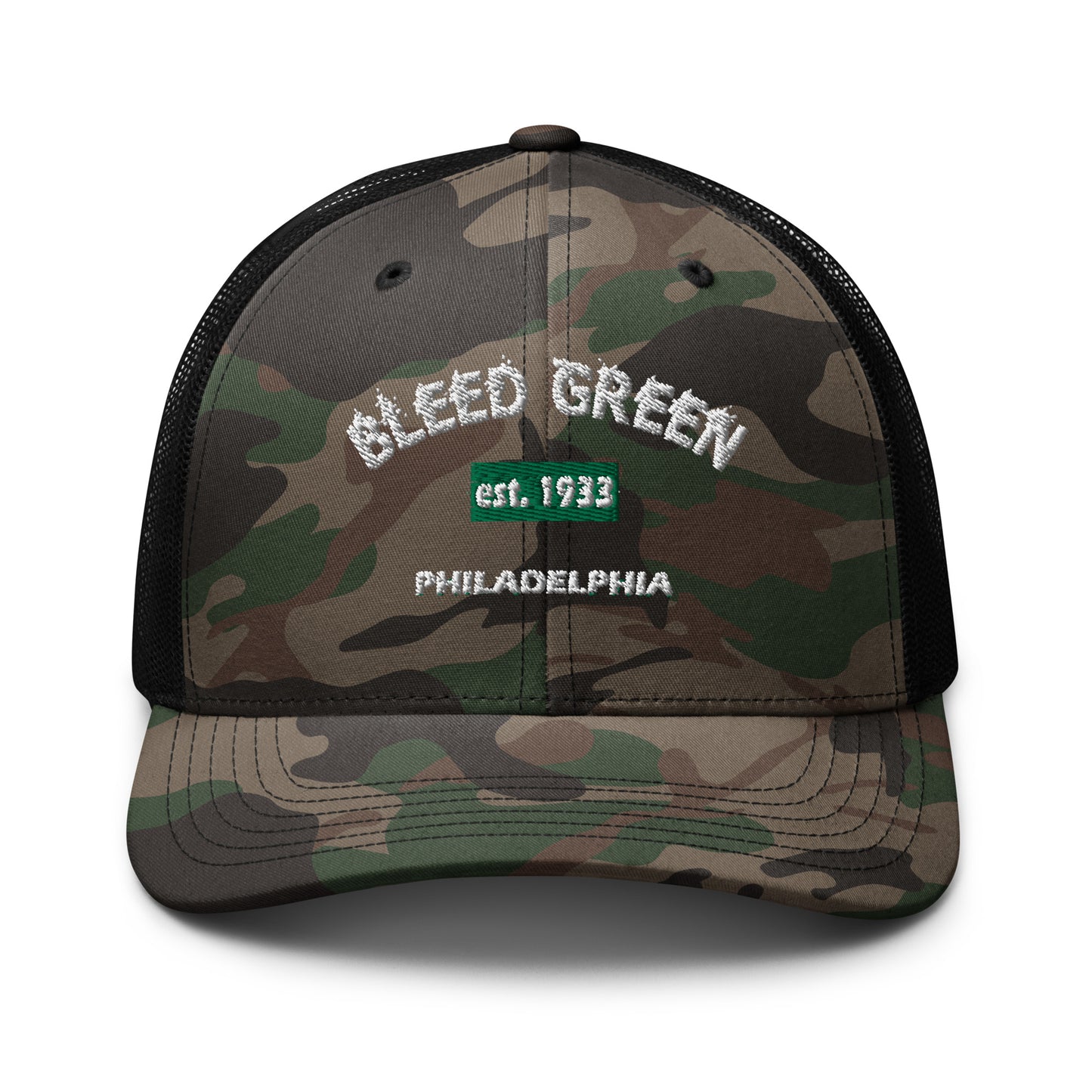 Bleed Green Camouflage trucker hat