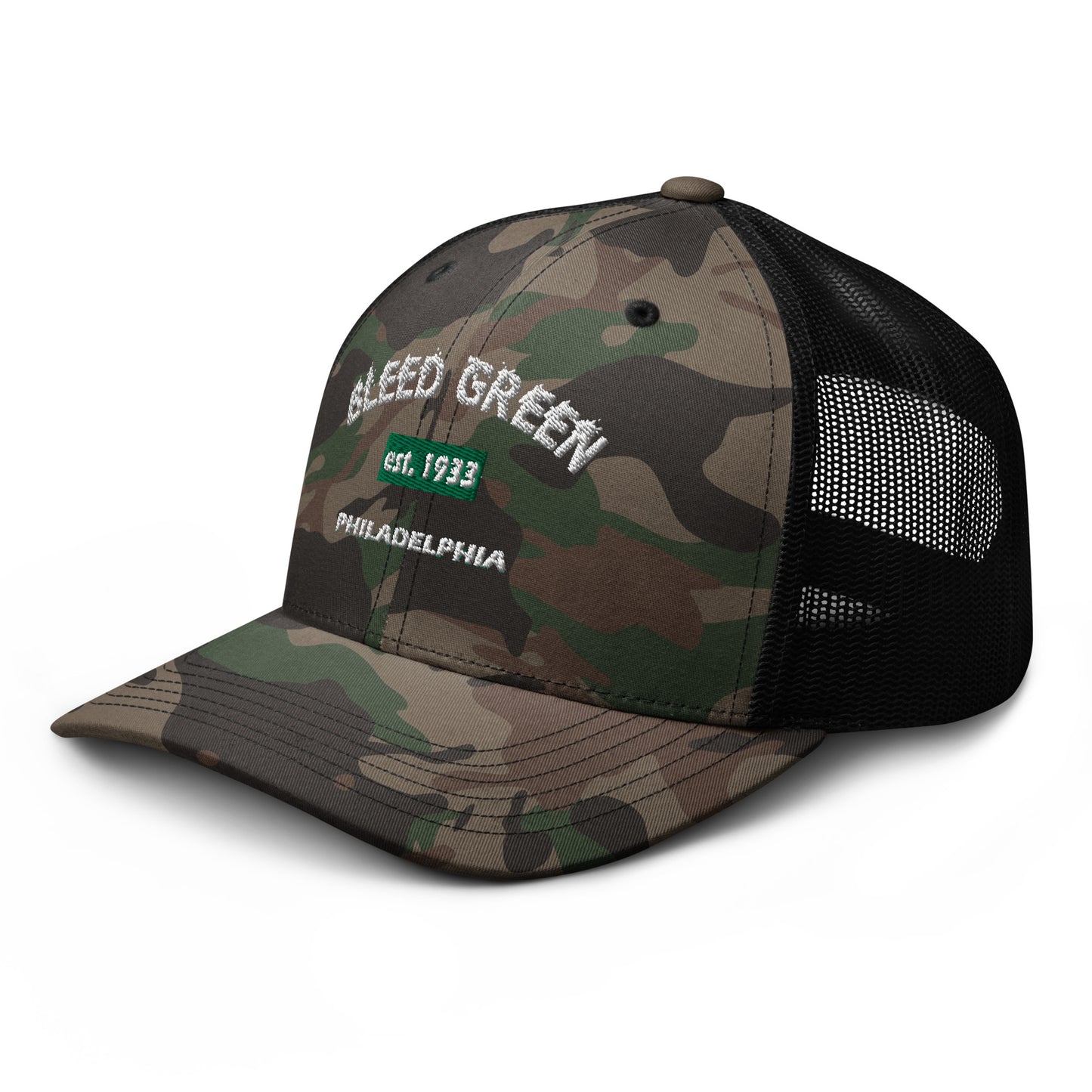 Bleed Green Camouflage trucker hat