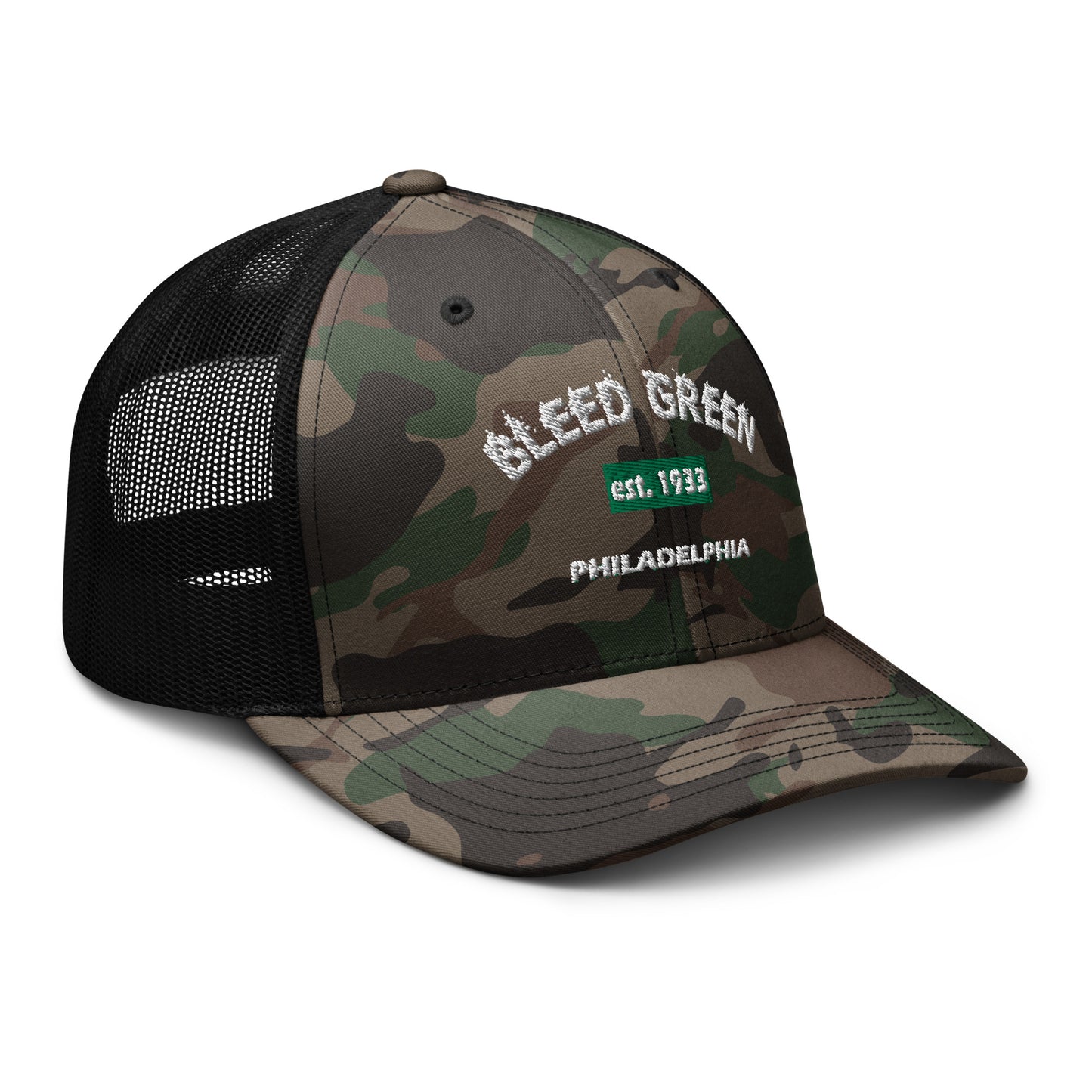 Bleed Green Camouflage trucker hat