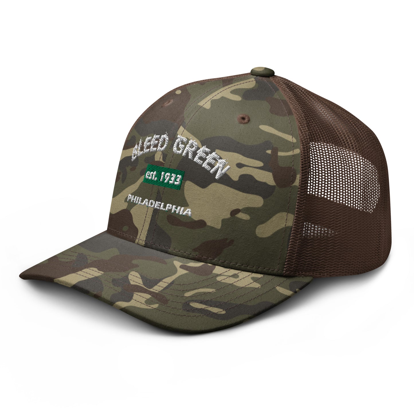 Bleed Green Camouflage trucker hat