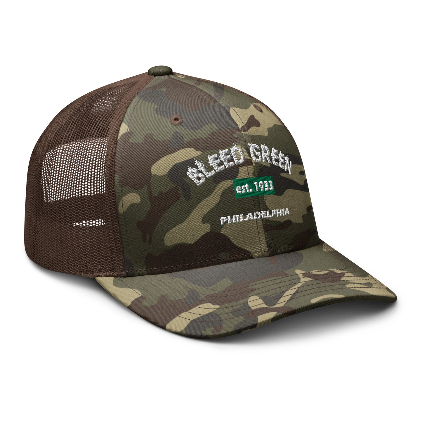 Bleed Green Camouflage trucker hat
