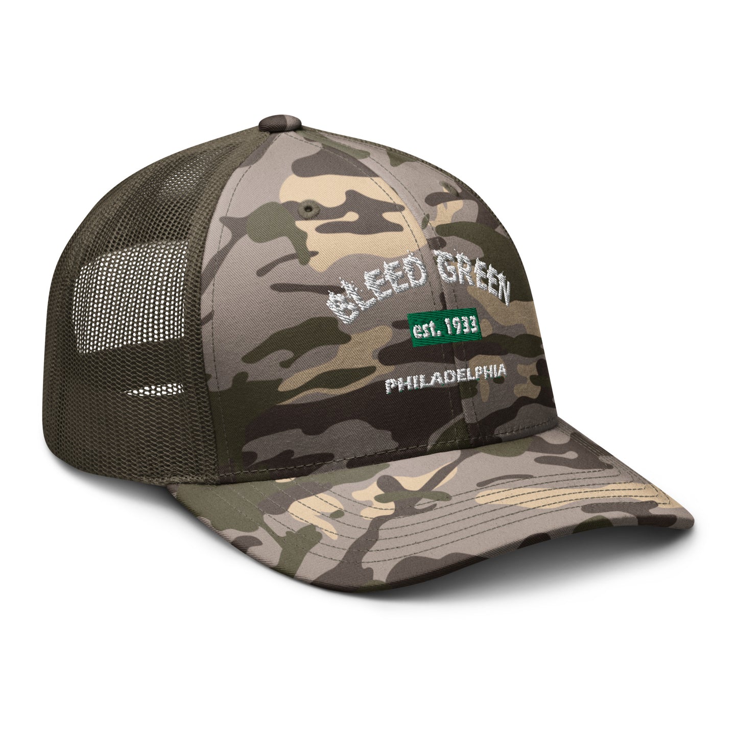 Bleed Green Camouflage trucker hat