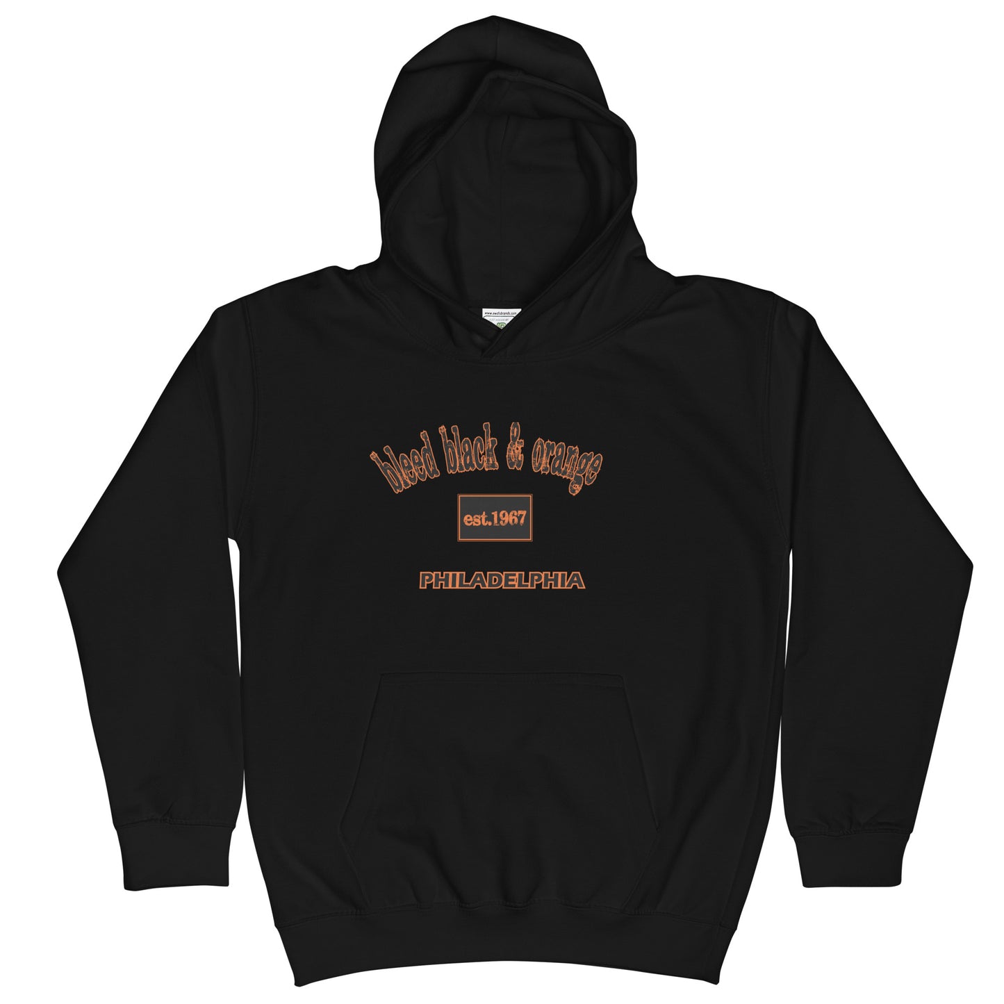 Bleed Black & Orange Kids Hoodie