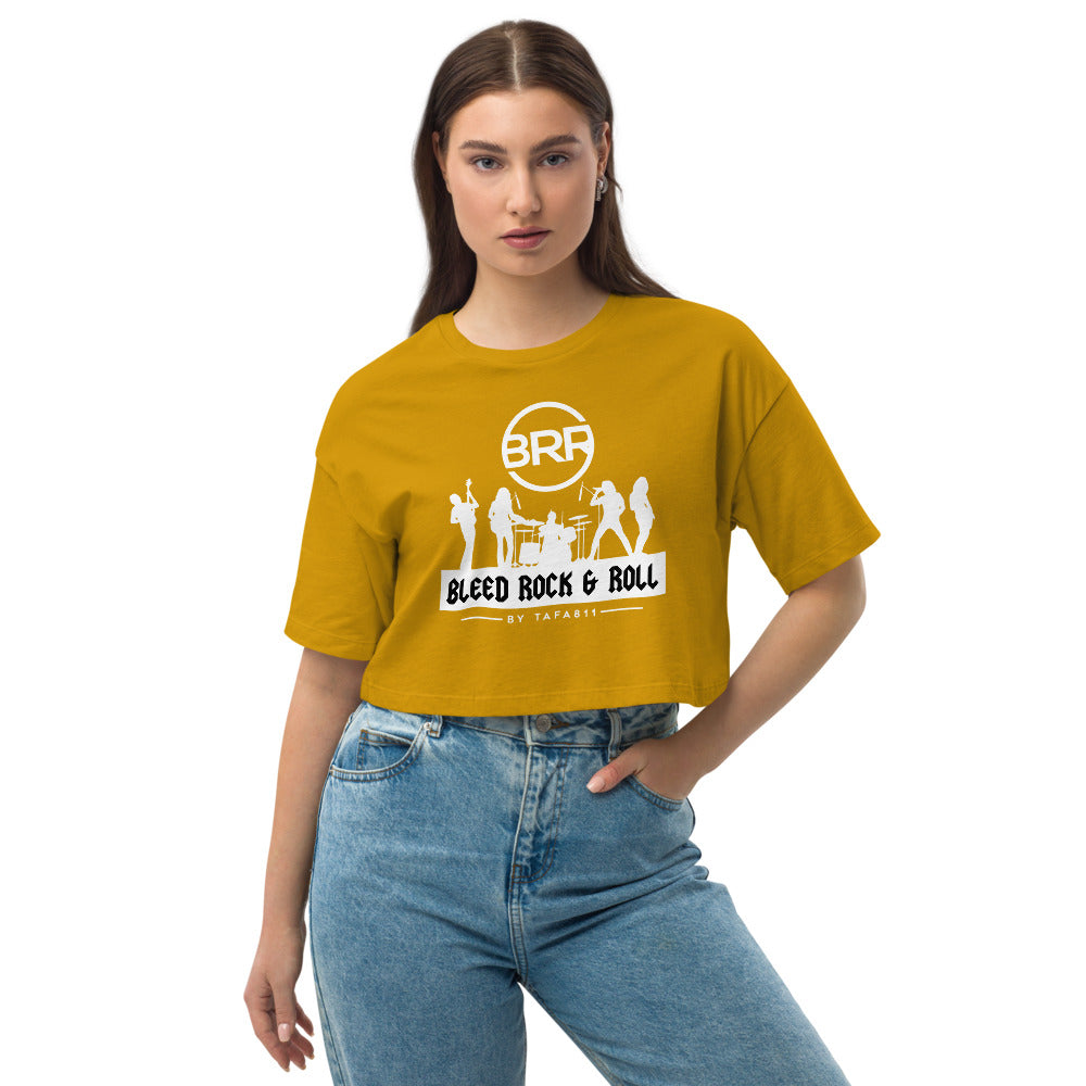 Loose drop shoulder crop top