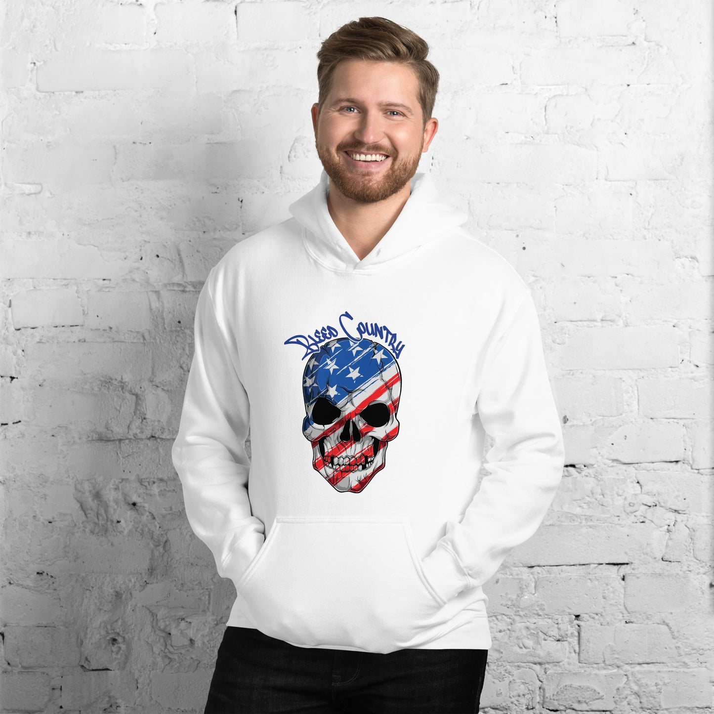 Bleed Skeleton Patriotic Mask Unisex Hoodie