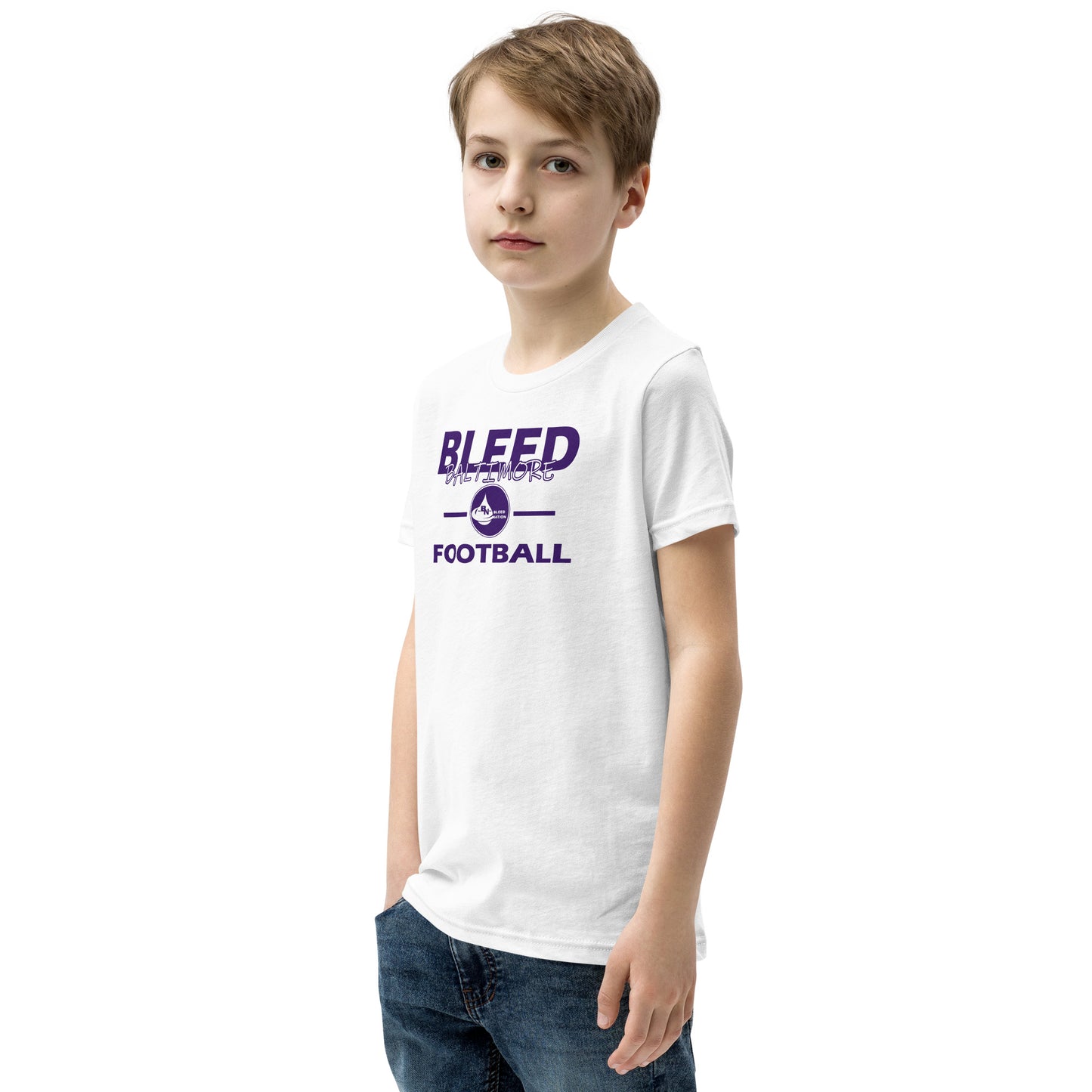 Bleed Baltimore Football Youth Short Sleeve T-Shirt
