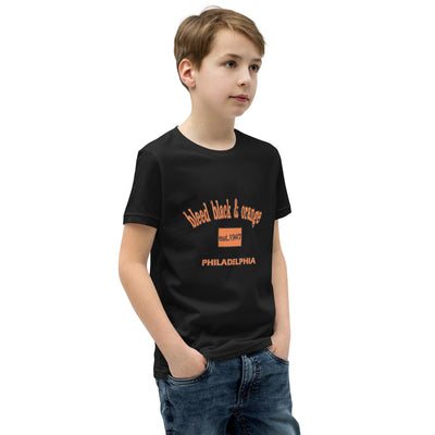 Bleed Black & Orange Kids Short Sleeve T-Shirt