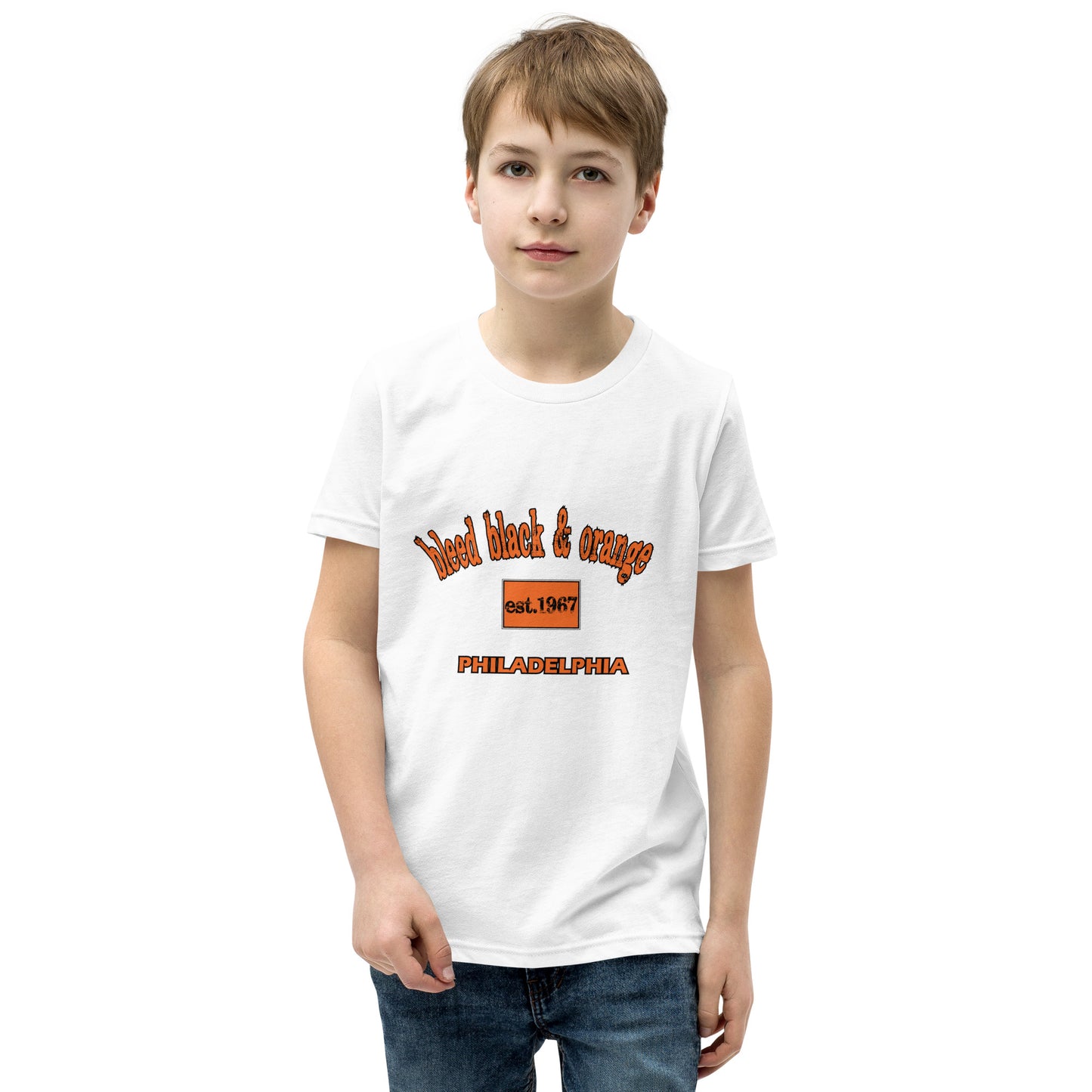 Bleed Black & Orange Kids Short Sleeve T-Shirt