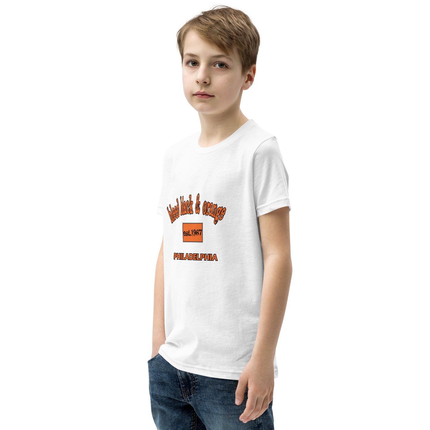 Bleed Black & Orange Kids Short Sleeve T-Shirt