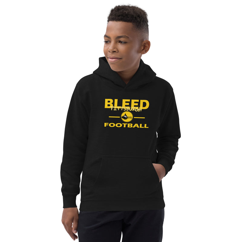 Bleed Pittsburgh Football Kids Hoodie