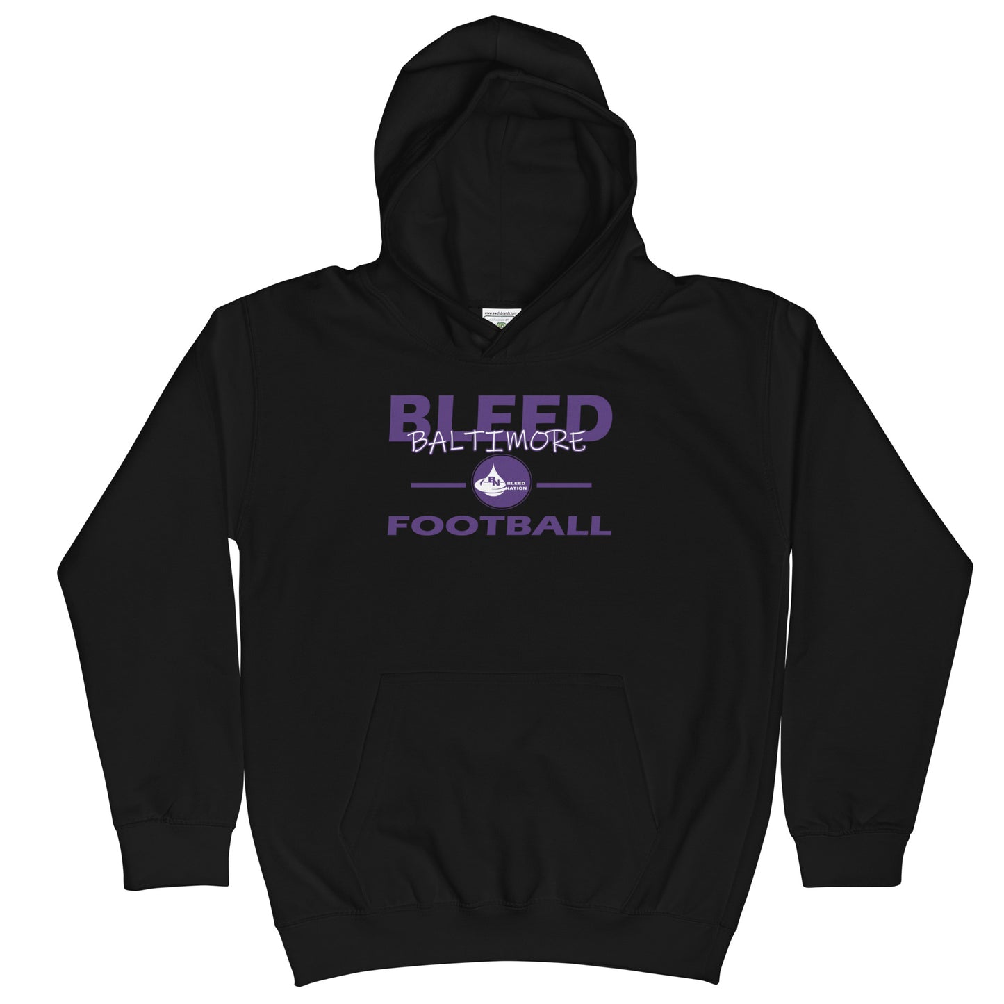 Bleed Baltimore Football Kids Hoodie