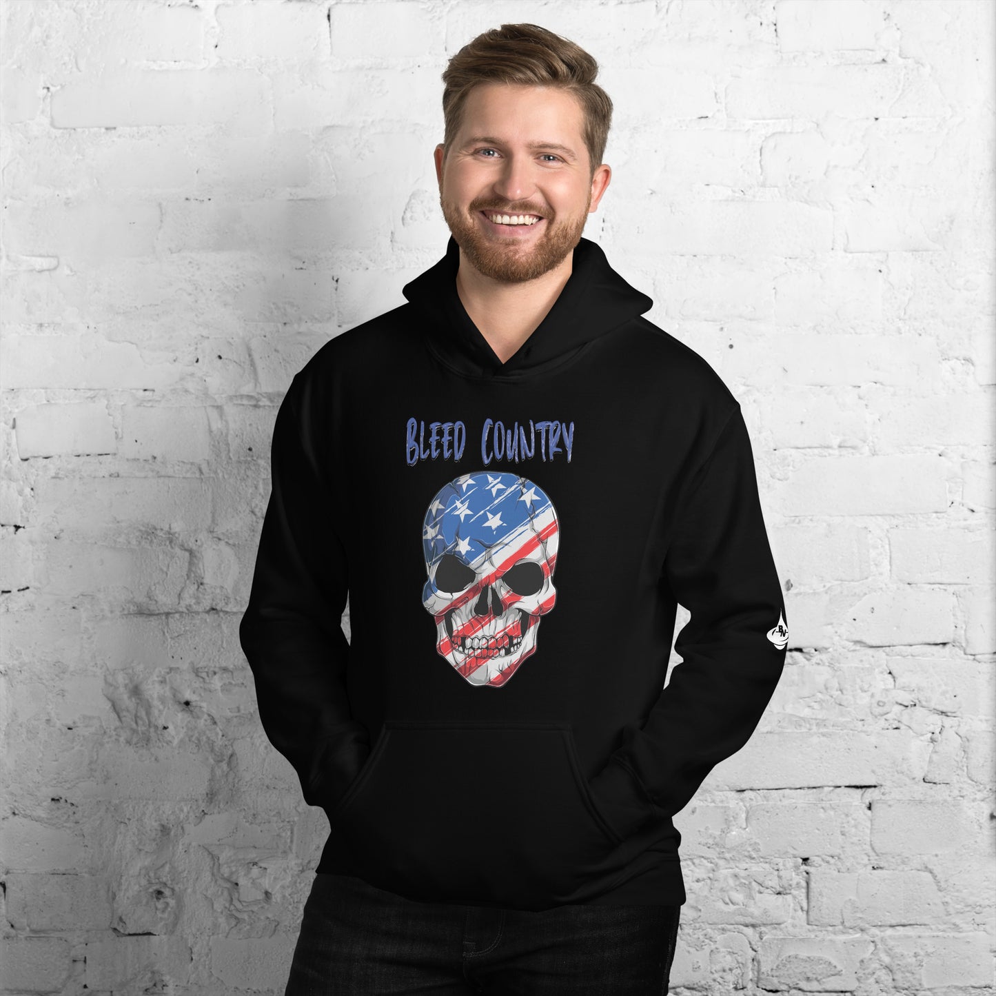 Bleed Skeleton Patriotic Skeleton Mask Unisex Hoodie