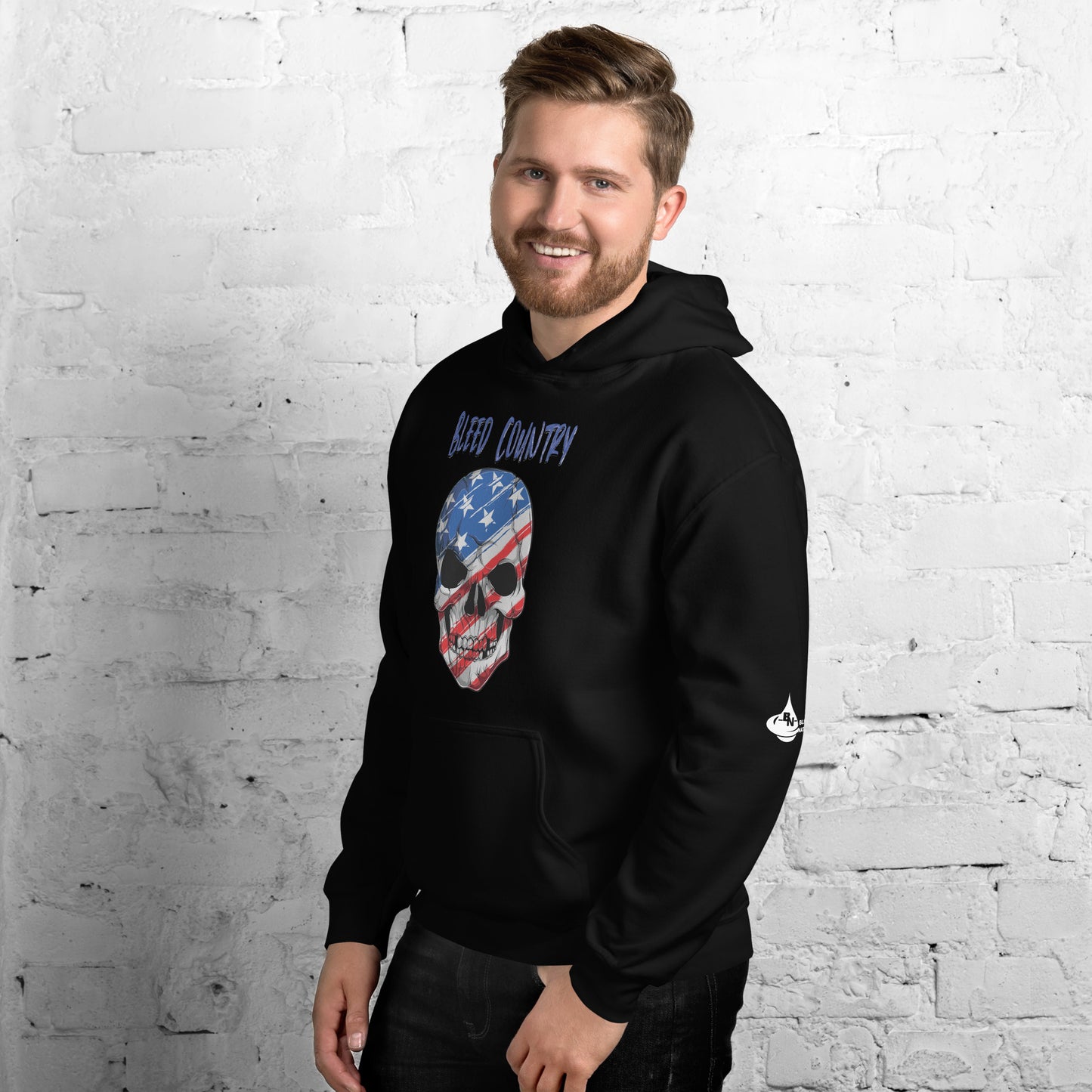 Bleed Skeleton Patriotic Skeleton Mask Unisex Hoodie