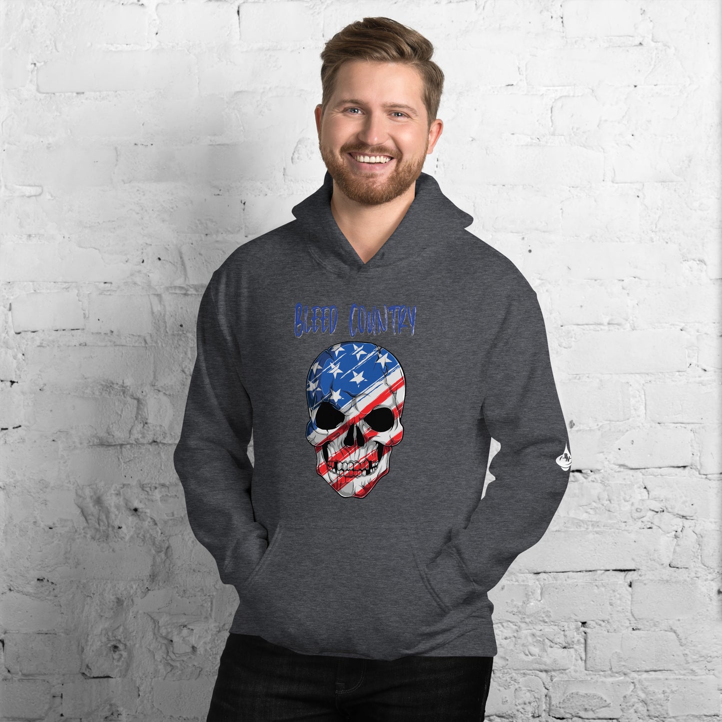 Bleed Skeleton Patriotic Skeleton Mask Unisex Hoodie