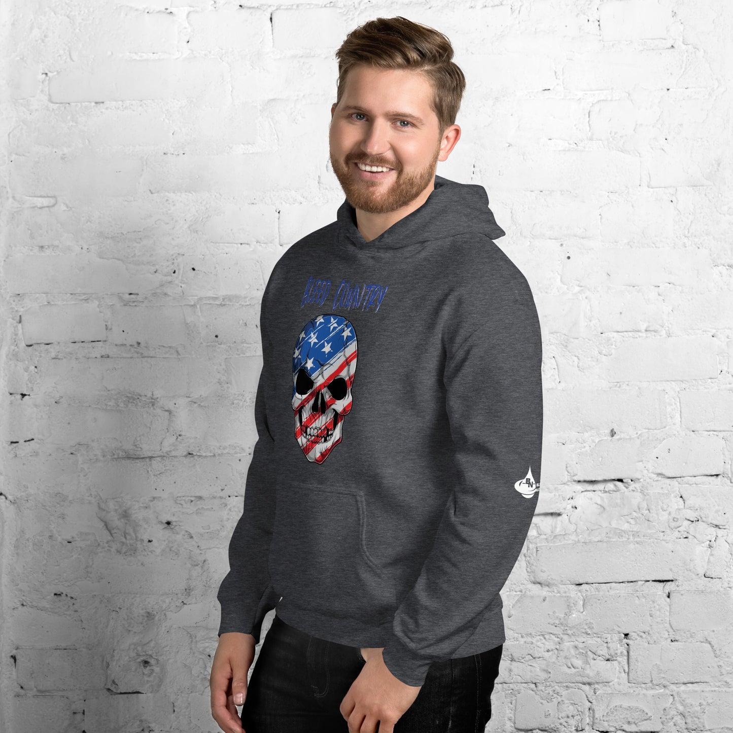 Bleed Skeleton Patriotic Skeleton Mask Unisex Hoodie