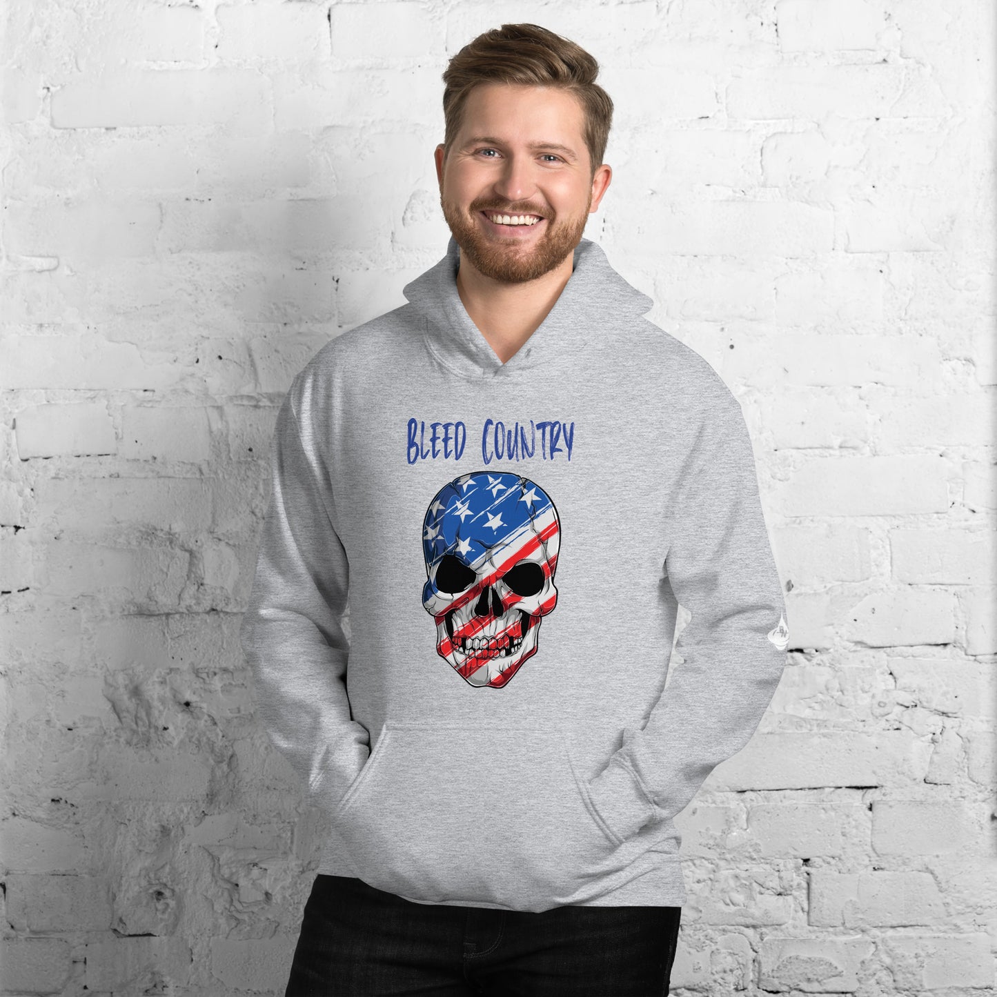 Bleed Skeleton Patriotic Skeleton Mask Unisex Hoodie