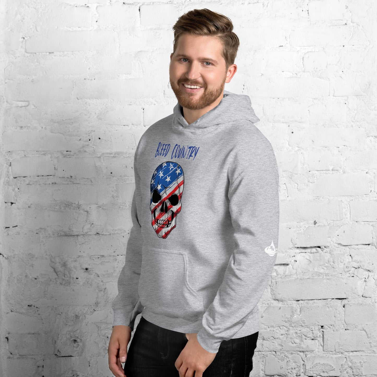 Bleed Skeleton Patriotic Skeleton Mask Unisex Hoodie