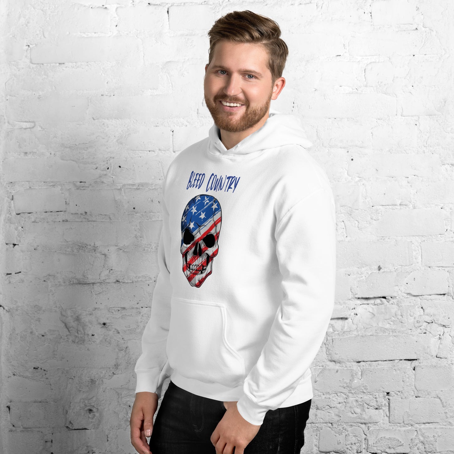 Bleed Skeleton Patriotic Skeleton Mask Unisex Hoodie