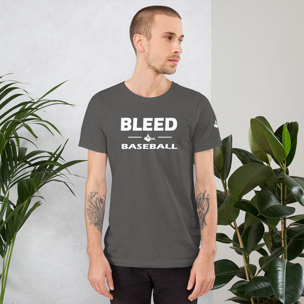 Unisex Short Sleeve Bleed Baseball Printed T-shirt