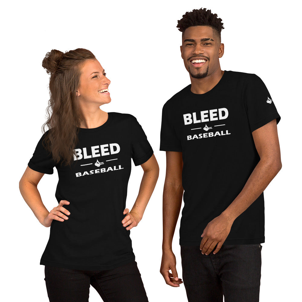 Unisex Short Sleeve Bleed Baseball Printed T-shirt