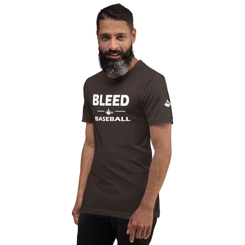 Unisex Short Sleeve Bleed Baseball Printed T-shirt