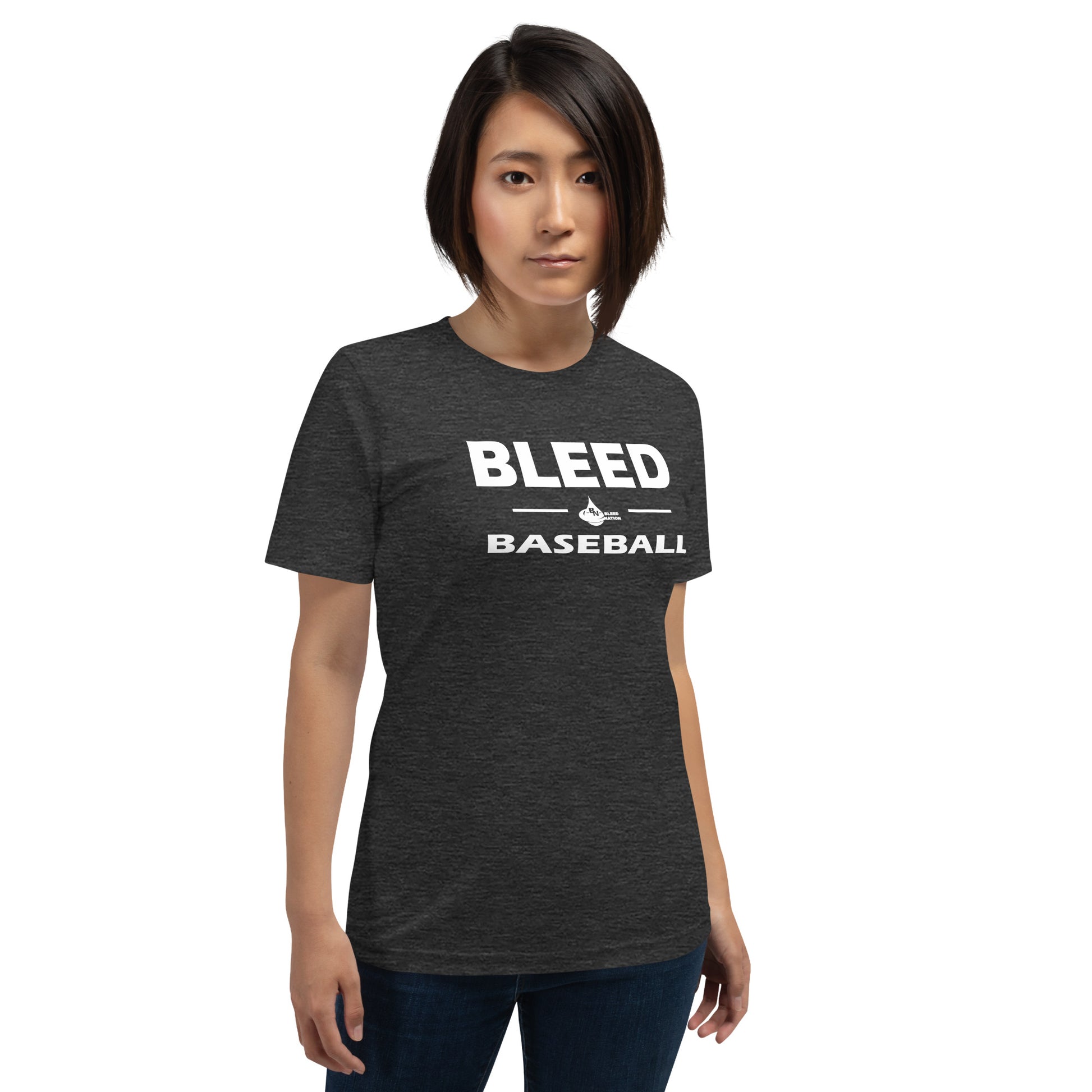 Unisex Short Sleeve Bleed Baseball Printed T-shirt