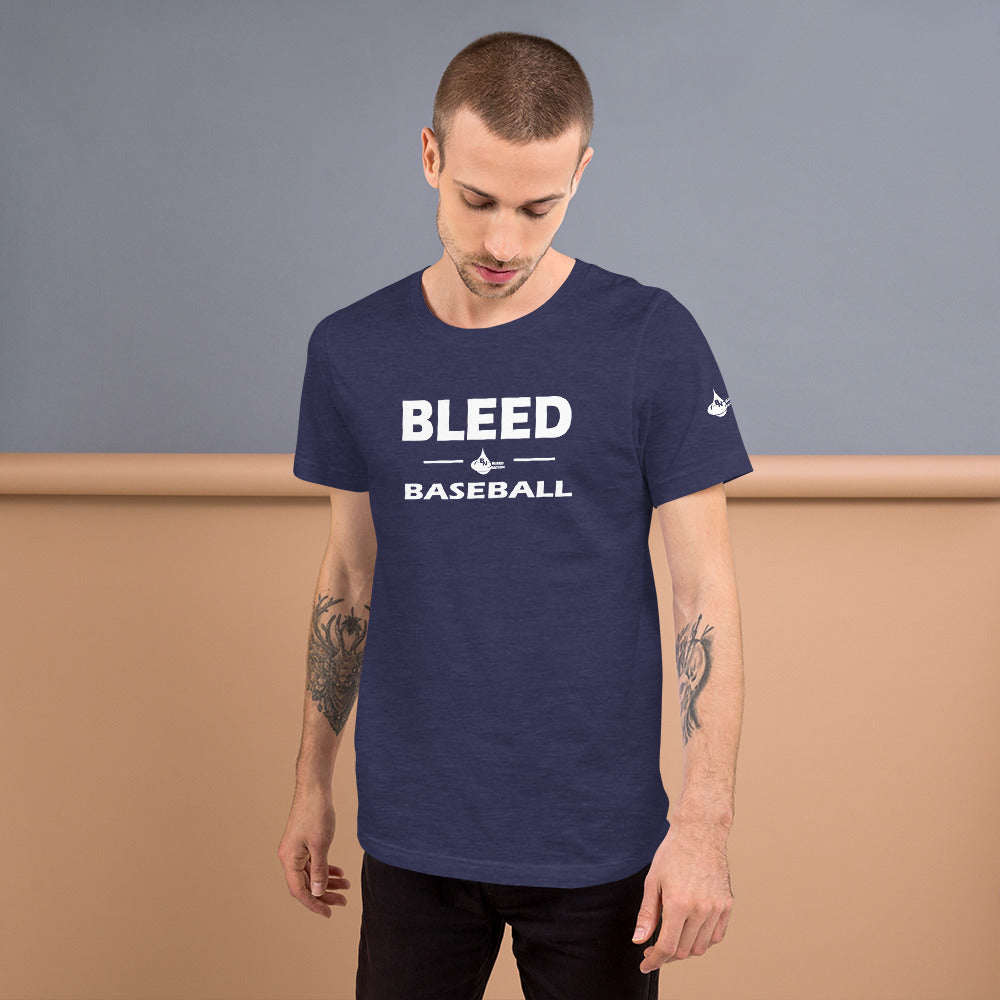 Unisex Short Sleeve Bleed Baseball Printed T-shirt