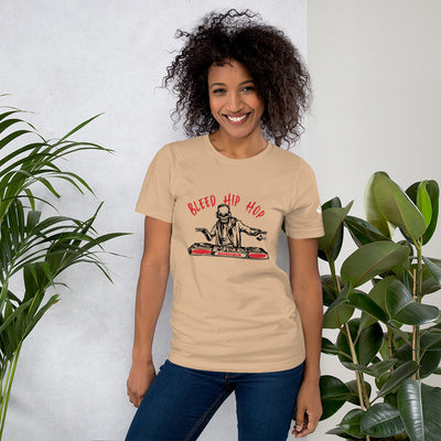 Bleed Hip Hop Skeleton Turntables Unisex t-shirt