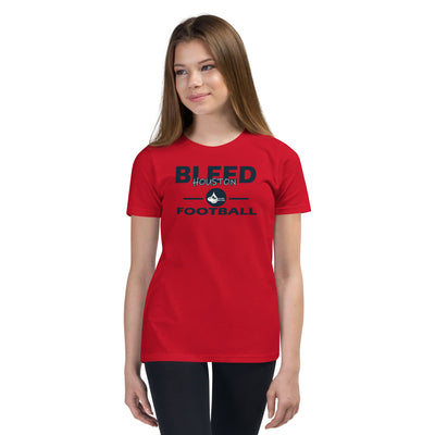 Bleed Houston Football Youth Short Sleeve T-Shirt