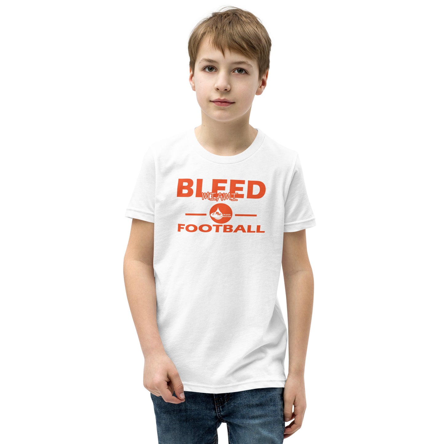 Bleed Miami Football Youth Short Sleeve T-Shirt