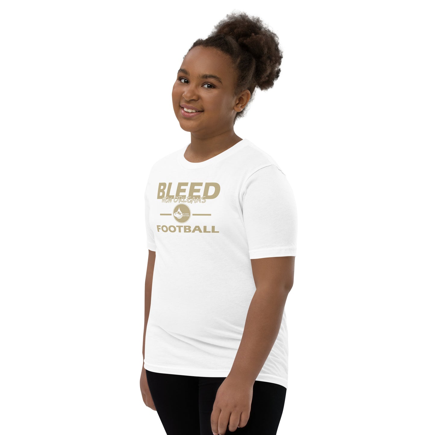 Bleed New Orleans Football Youth Short Sleeve T-Shirt