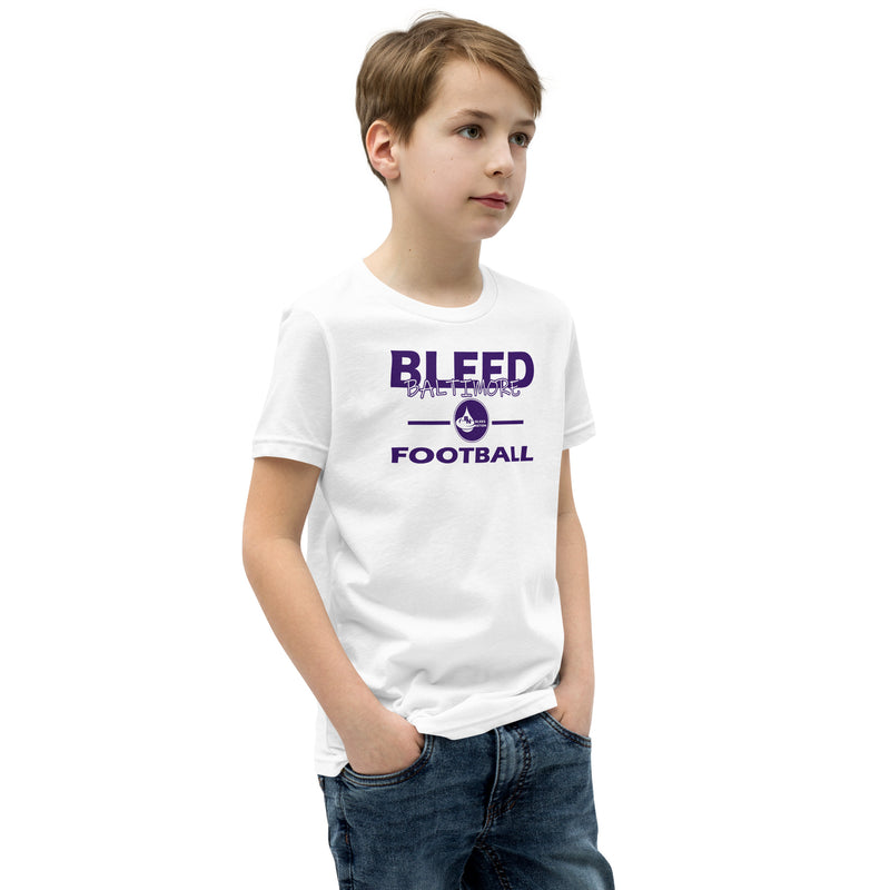 Bleed Baltimore Football Youth Short Sleeve T-Shirt